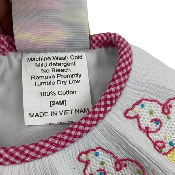 Banana Split Smocked Cupcakes/Birthday Bubble/One-Piece Infant Size 24 Months - Picture 6 of 6